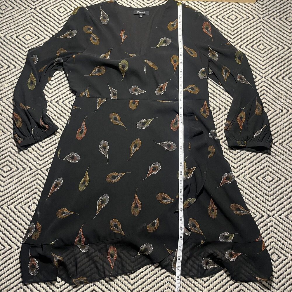 Madewell Poppy Dress in Peacock Feathers Black Size 10